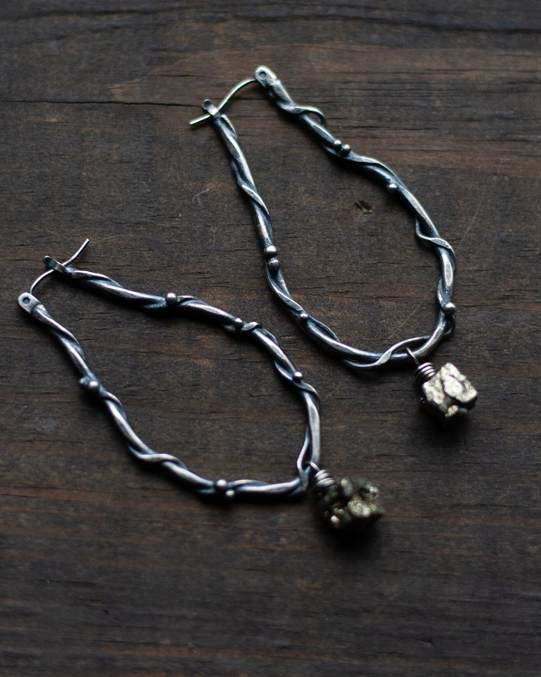 Vined Elongated Pyrite Hoops