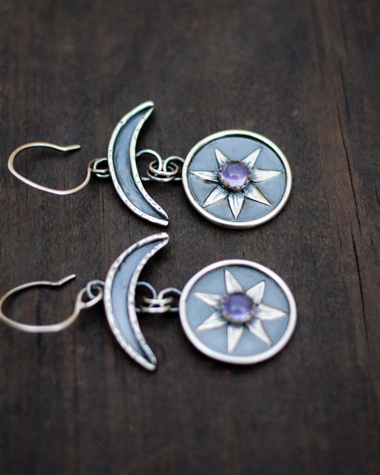 Flower Keeper Earrings - Amethyst II