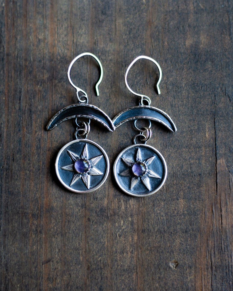 Flower Keeper Earrings - Amethyst II