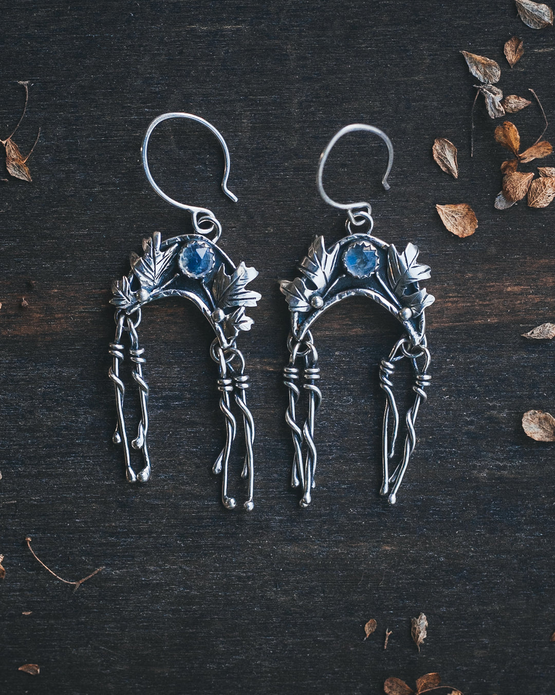 Dream Weaver Earrings - Oak Leaves and Moonstone