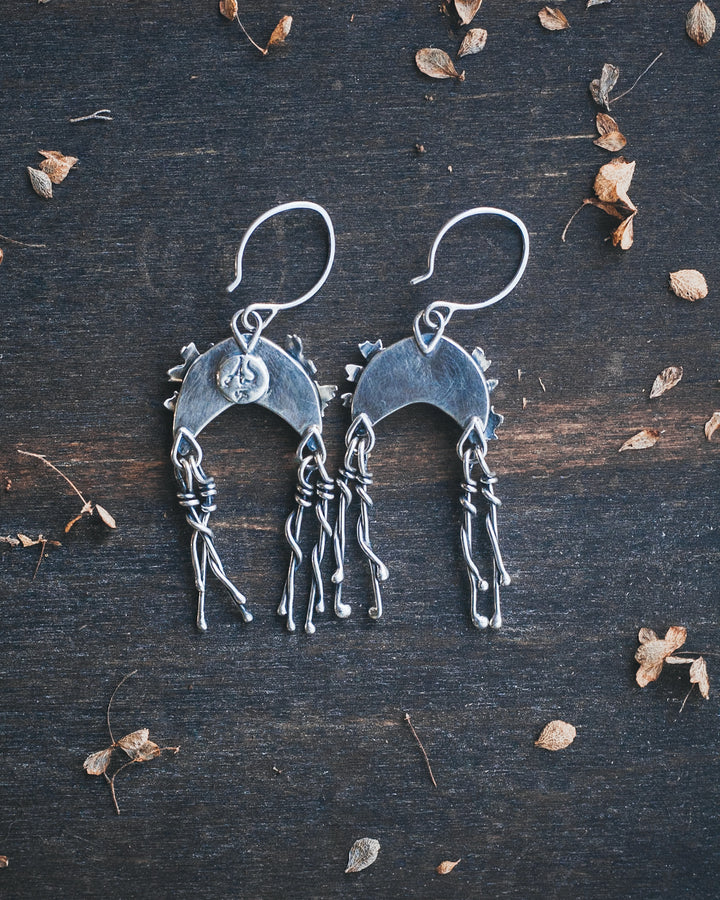 Dream Weaver Earrings - Oak Leaves and Moonstone