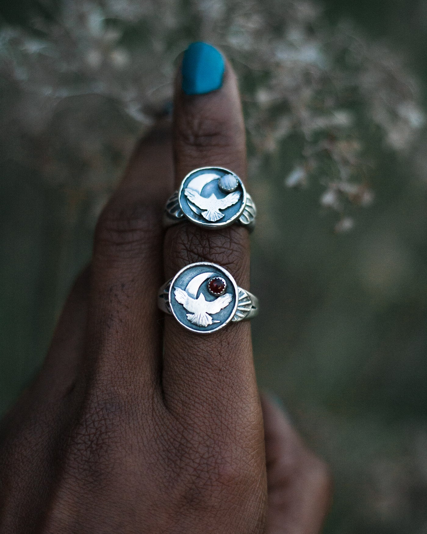 The Taking Flight Signet Ring -  Garnet Size 8.75