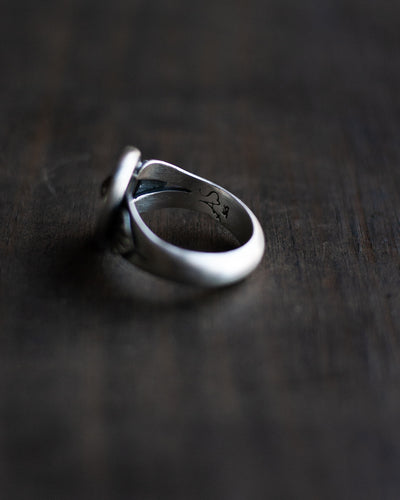 The Taking Flight Signet Ring -  Garnet Size 8.75