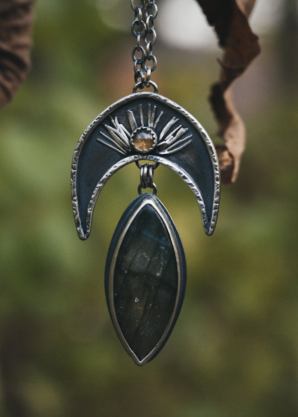 The Golden Season Citrine and Labradorite Ritual necklace