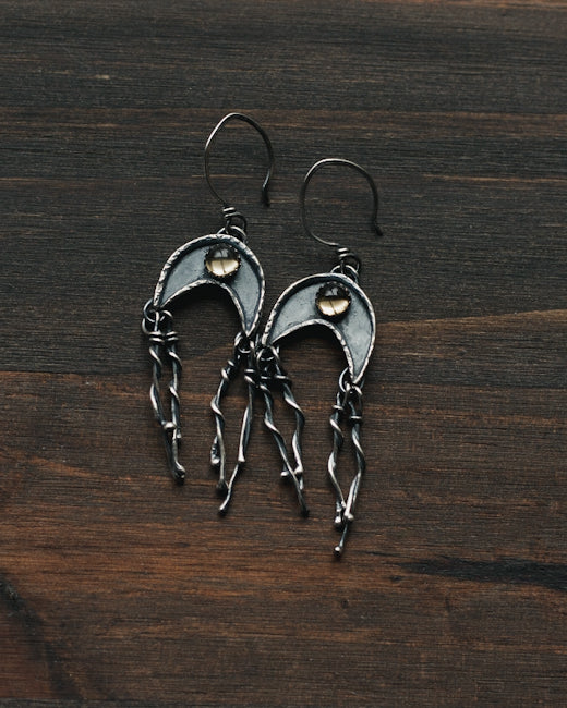 Dream Weaver Earrings  - Sterling Silver and Citrine