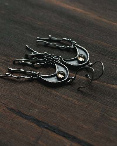 Dream Weaver Earrings  - Sterling Silver and Citrine
