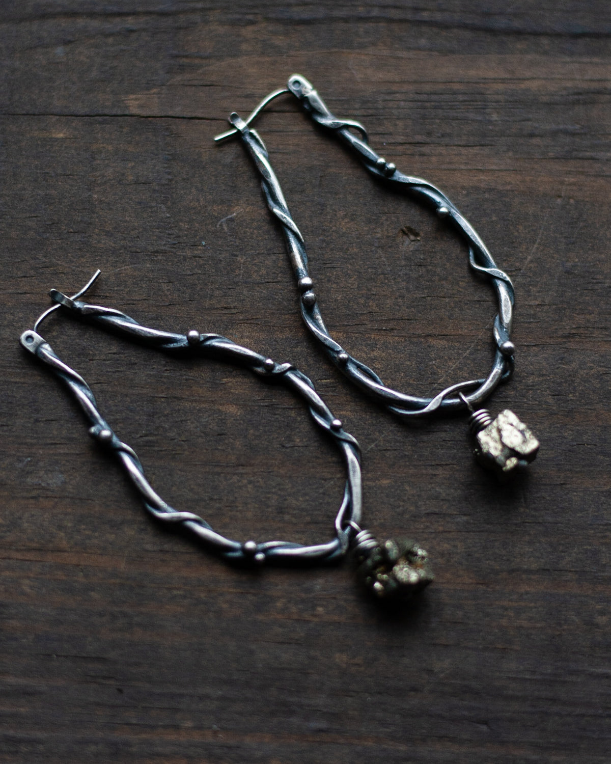 Vined Elongated Pyrite Hoops