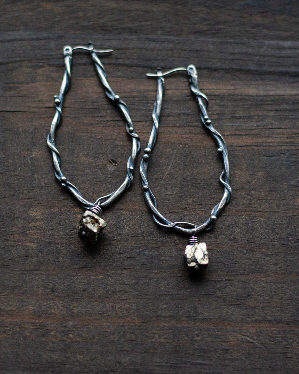 Vined Elongated Pyrite Hoops