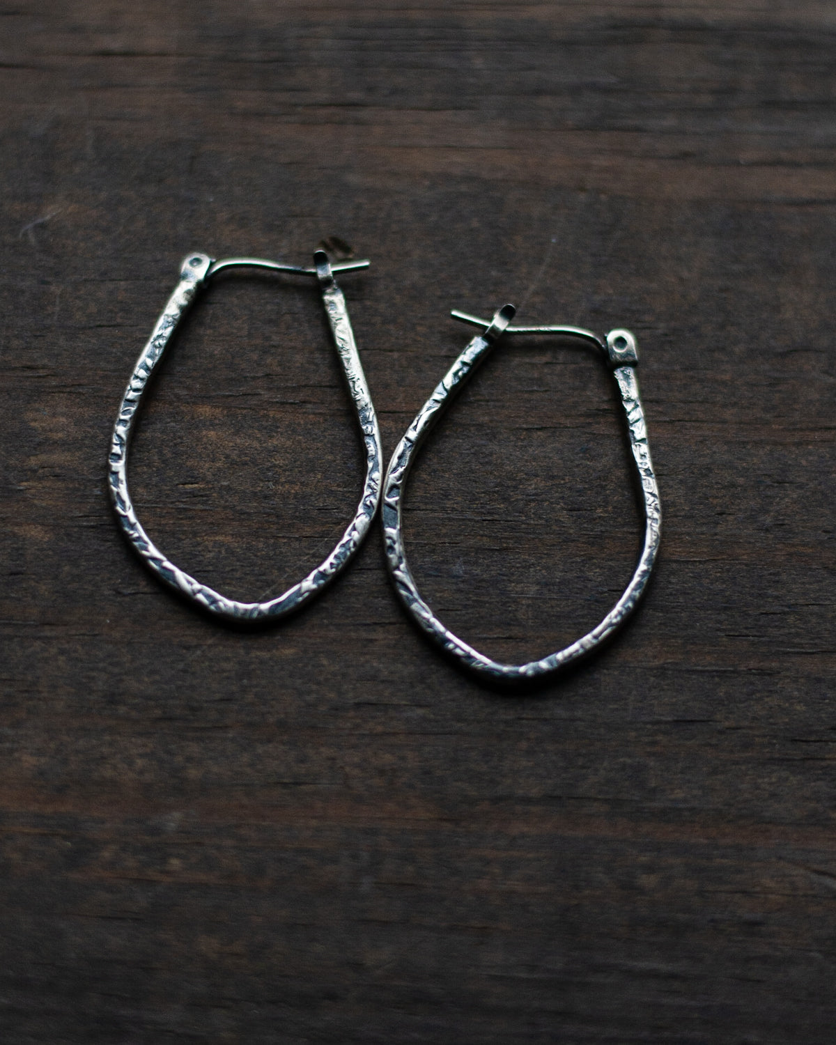 Textured Leaf Hoops I