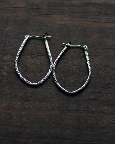 Textured Leaf Hoops I