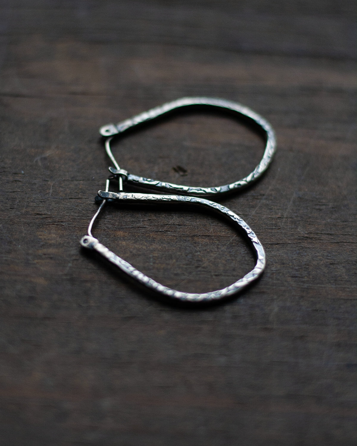 Textured Leaf Hoops I