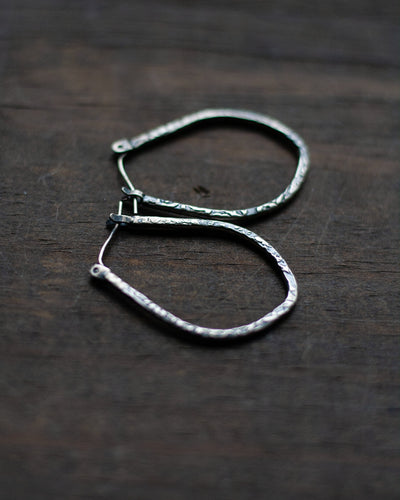 Textured Leaf Hoops I