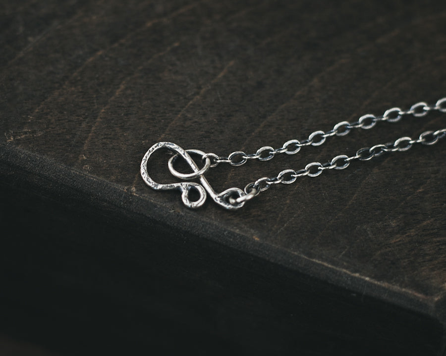 Botanical Shield Necklace - Garnet and Crescent Moon II