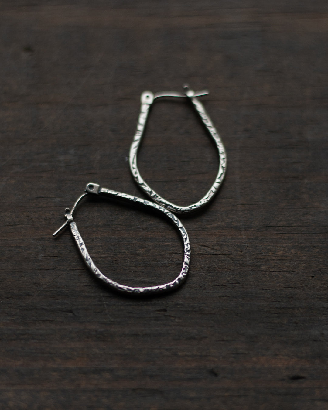 Textured Leaf Hoops II